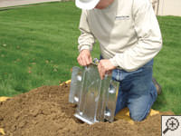 Steel earth anchor assembly installation in North Star.