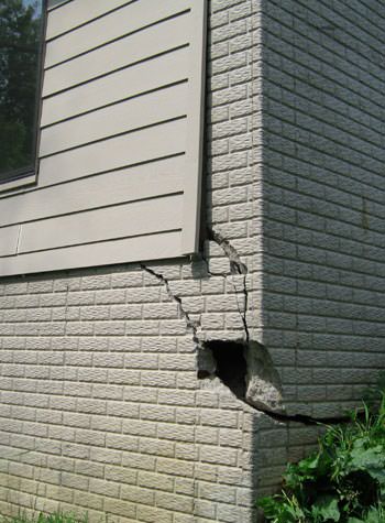 severe cracking of structural walls in Brookside