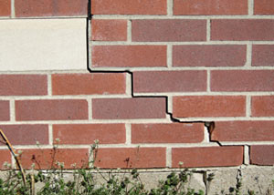 a foundation wall crack on a Middletown home.